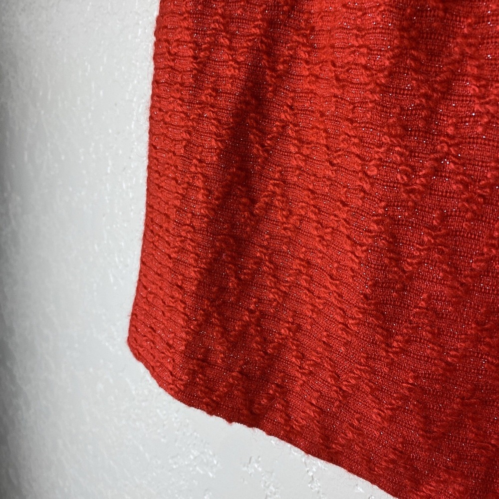 Alice Olivia 6 Tweed Mini Skirt A Line Red Knit Preppy School Girl Gold Glitter - Picture 3 of 8